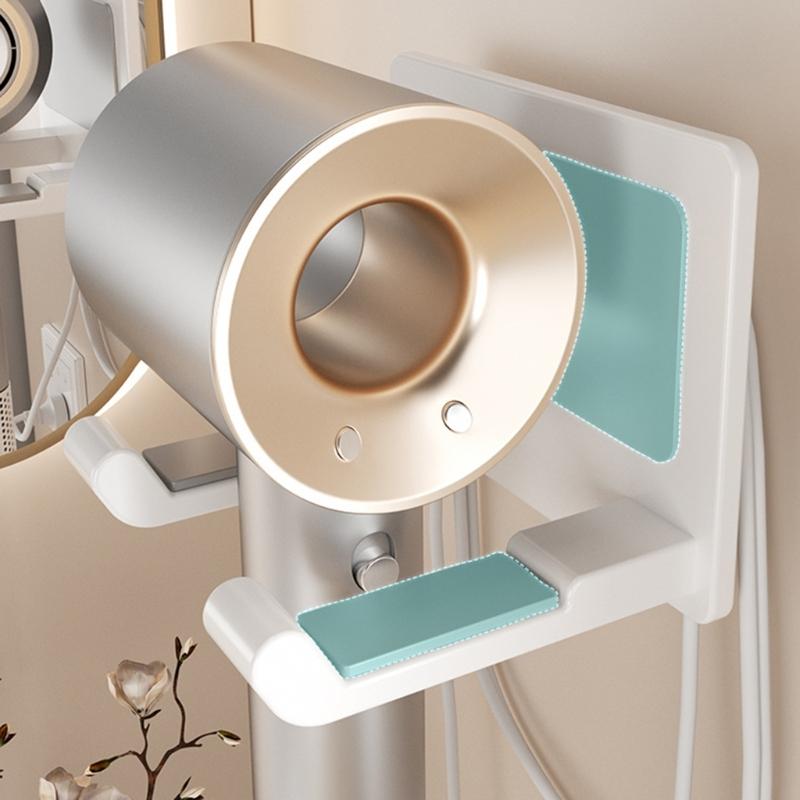 Adjustable Designs Wall Mounted Hair Dryer Storage Rack Craft from Sturdy Aluminum Alloy for Convenient Storage