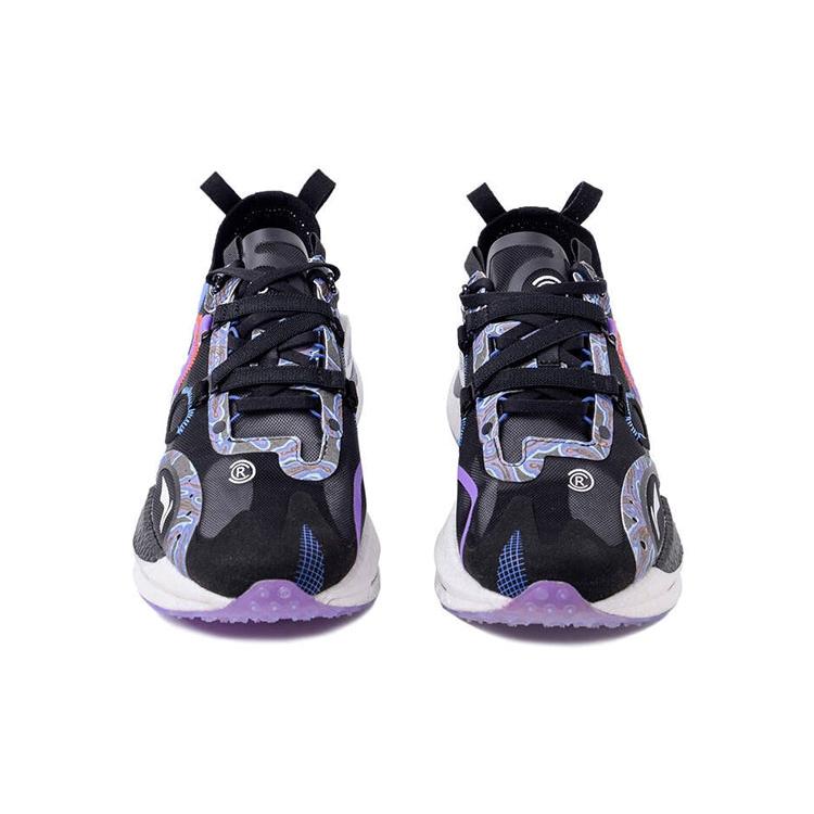 Li Ning Shadow CRC Cushioning Slip Resistant Abrasion Resistant Balance Low top Running Shoes Men's Black Purple ARHR087-1