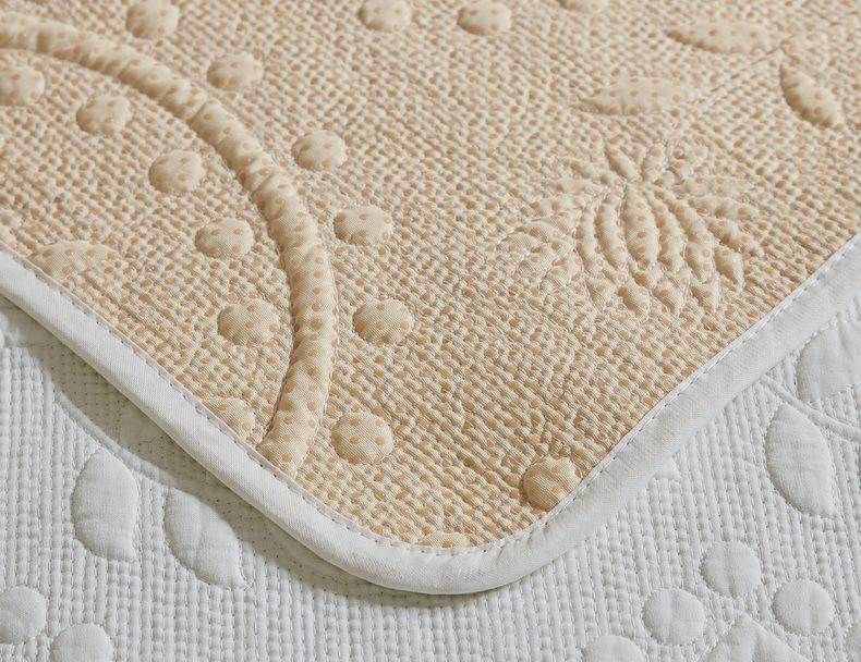 Vintage Embroidered All-Cotton Sofa Cushion with Non-Slip Lace, Four Seasons Universal Cover