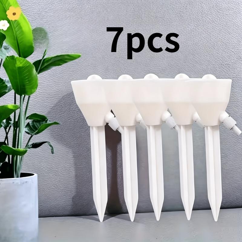 7 automatic plant watering devices, adjustable flow self-watering nozzles, suitable for indoor and outdoor potted plants