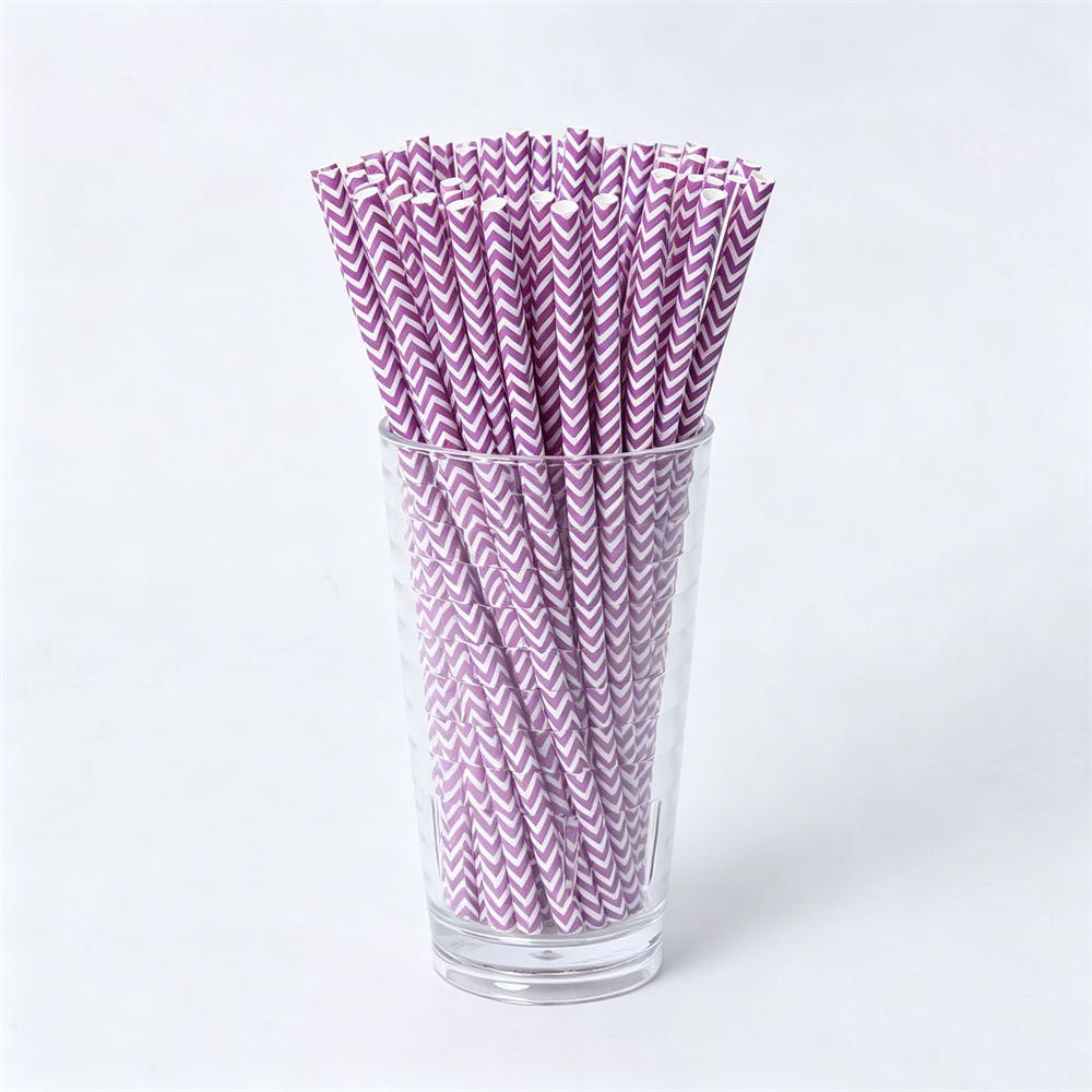 Colorful Biodegradable Paper Straws for Parties and Cocktails