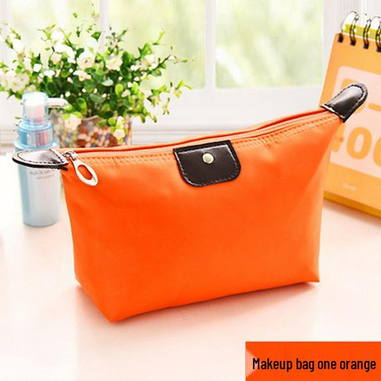 Portable Dumpling-Shaped Cosmetic Travel Bag оранжевый