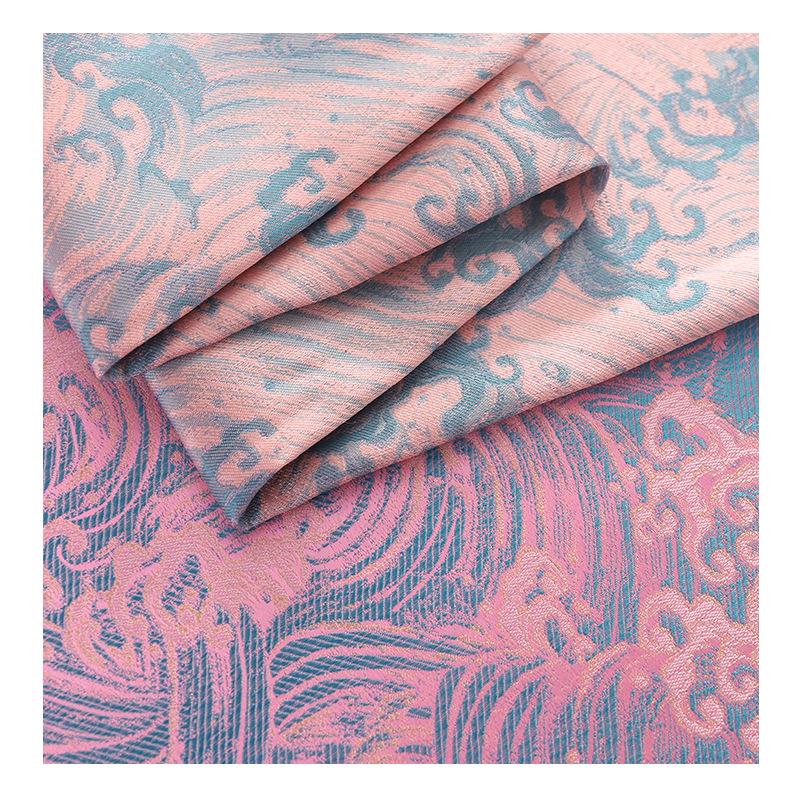Chinese Style Damask Fabric Silk Peacock Jacquard Brocade Cloth for DIY Sewing Chinese Cheongsam Dress Skirt Material