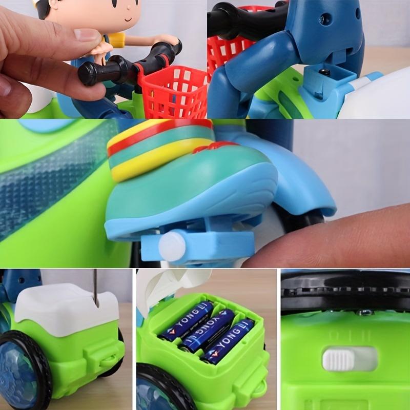 Robot Toys for Kids Spinning Stunt Car Toys Dancing Electric Trike Kids Motorcycle Cartoon Toy Interactive Toy with Music Light