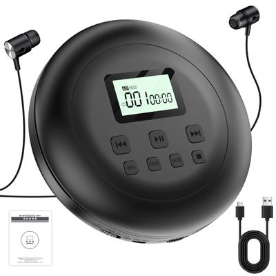 Portable CD Player, Lightweight, Multi-functional, USB Charging/Battery Operated, Compact, Repeat Playback, Skip-Free, ASP Anti-Vibration, Language Le
