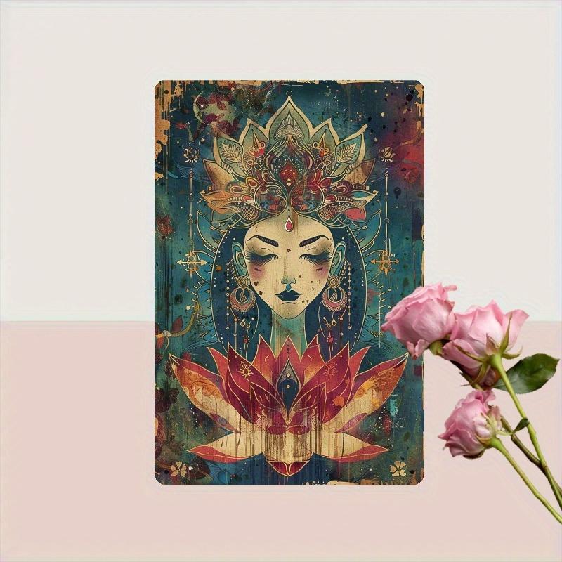 Decorative Ironwork Pc Vintage for Lotus Goddess Iron Wall Art Vibrant Serene Design Perfect for Home Decor Room Decor