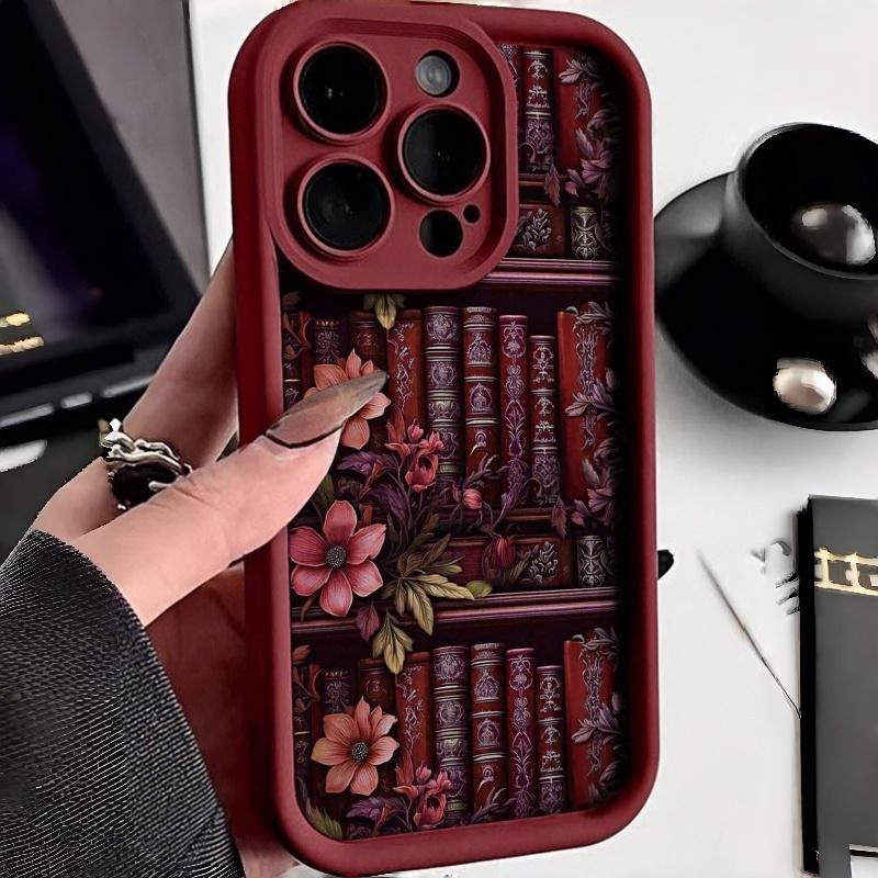 Book flower pattern phone case suitable for iPhone 17 16 15 14 13 12 11 Pro/Max/Plus anti drop and shockproof back cover