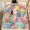 1Pc Snoopy Print Flannel Blanket, High quality Comfortable for All Seasons, Home Decor, Warmth and Comfort, Perfect for Christmas Gifts
