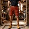 Pantalones Cortos Cargo para Hombre con 6 Bolsillos, Cierre de Botón, Cintura Elástica, Color