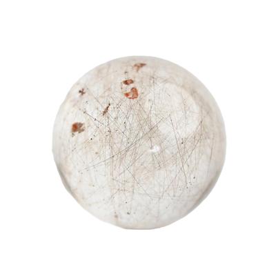 Eigado Red Rutilated Quartz Gold Needle Good Luck In Money and Power Amulet Sphere, 30mm, 40g, Quartz, Work, Stone,