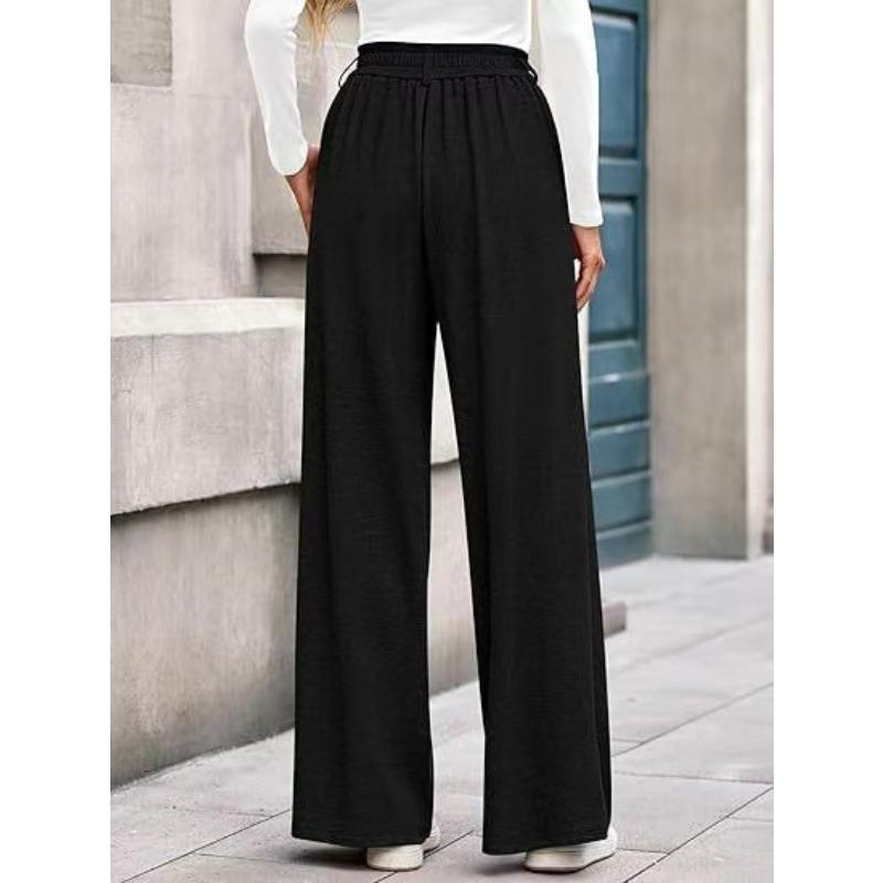 QICED Women's Fashion Casual Solid Color Print Pants & Capris
