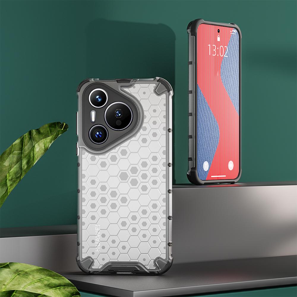 KEYSION Stoßfeste Armor-Hülle für Huawei Pura 70 Ultra P70 Silikon+PC Transparent Wabenförmige Handyhülle für Huawei Pura 70 Pro+