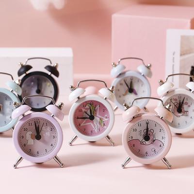 Creative Children's Alarm Clock On the Head of the Student's Bedside Cute Cartoon Silent Simple Bedroom Mini Loud Table Alarm Clock