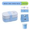 Microwaveable Japanese Double-Layer Bento Box - Portable, Sealed & Divided for Office Workers