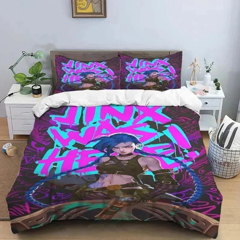 3D Print Jinx Arcane Bedding Collection Duvet Cover Bed Collection Quilt Cover Pillowcase Comforter King Queen Size Boys Adult Bedding Collection