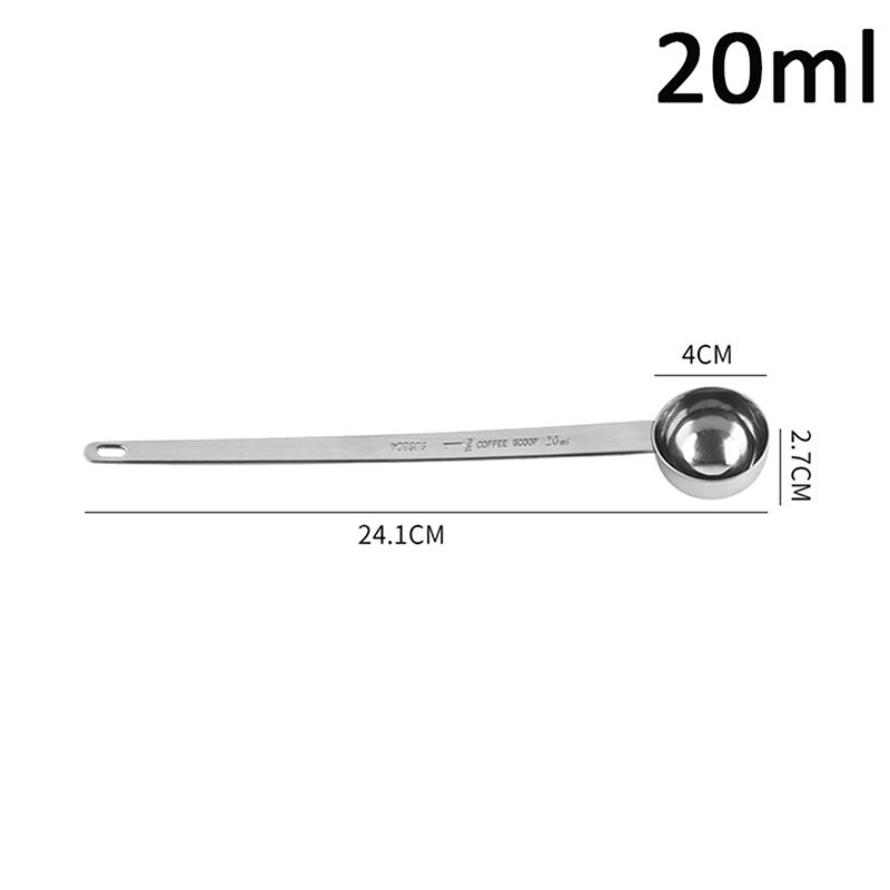 Linguriță de cafea cu mâner lung din oțel inoxidabil 201, lingură de măsurare pentru lapte și cafea măcinată, potrivită pentru recipientul de cafea