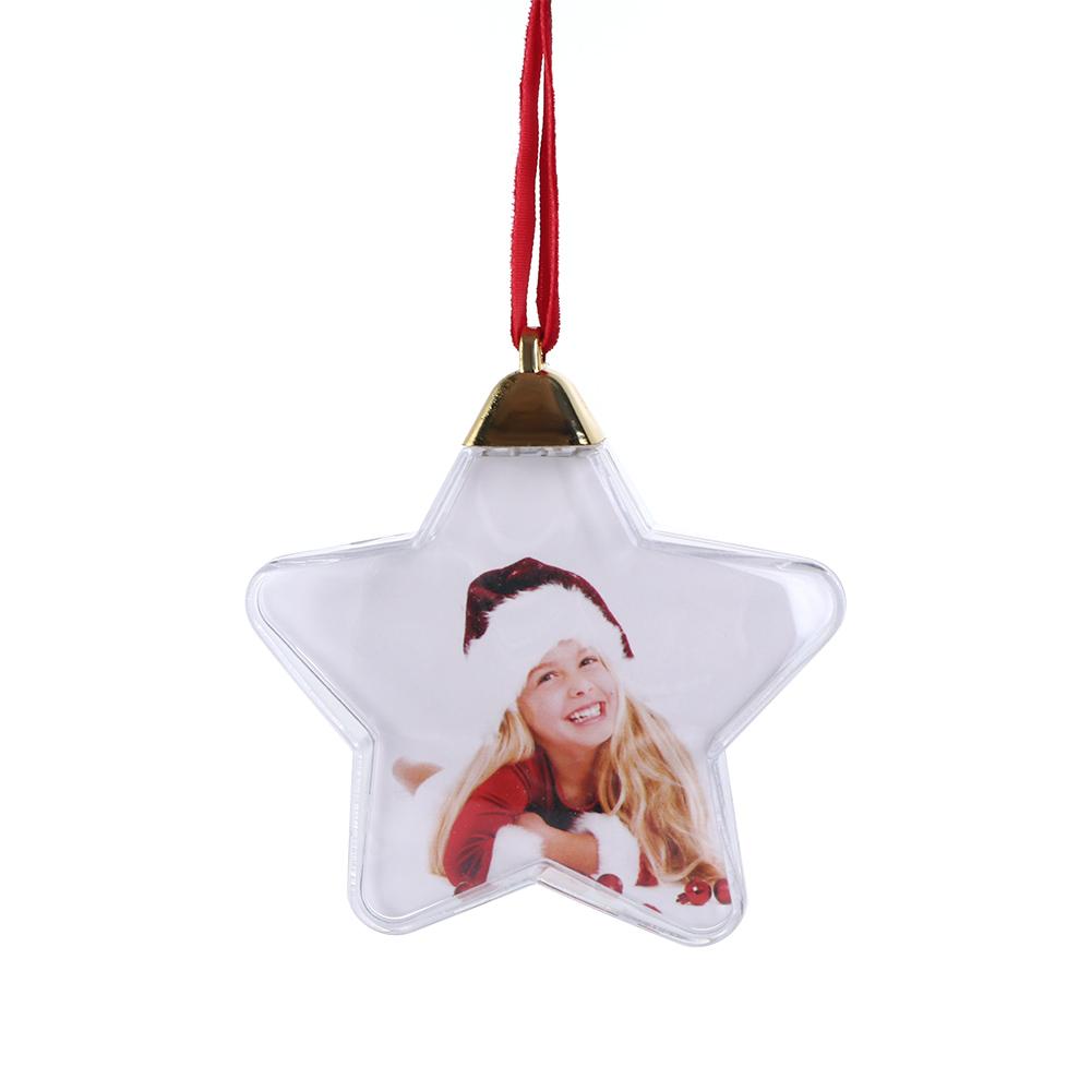 Závěsná šňůra Kreativní tvar Vánoční ozdoby Průhledná koule Novoroční dárky Fotorámeček