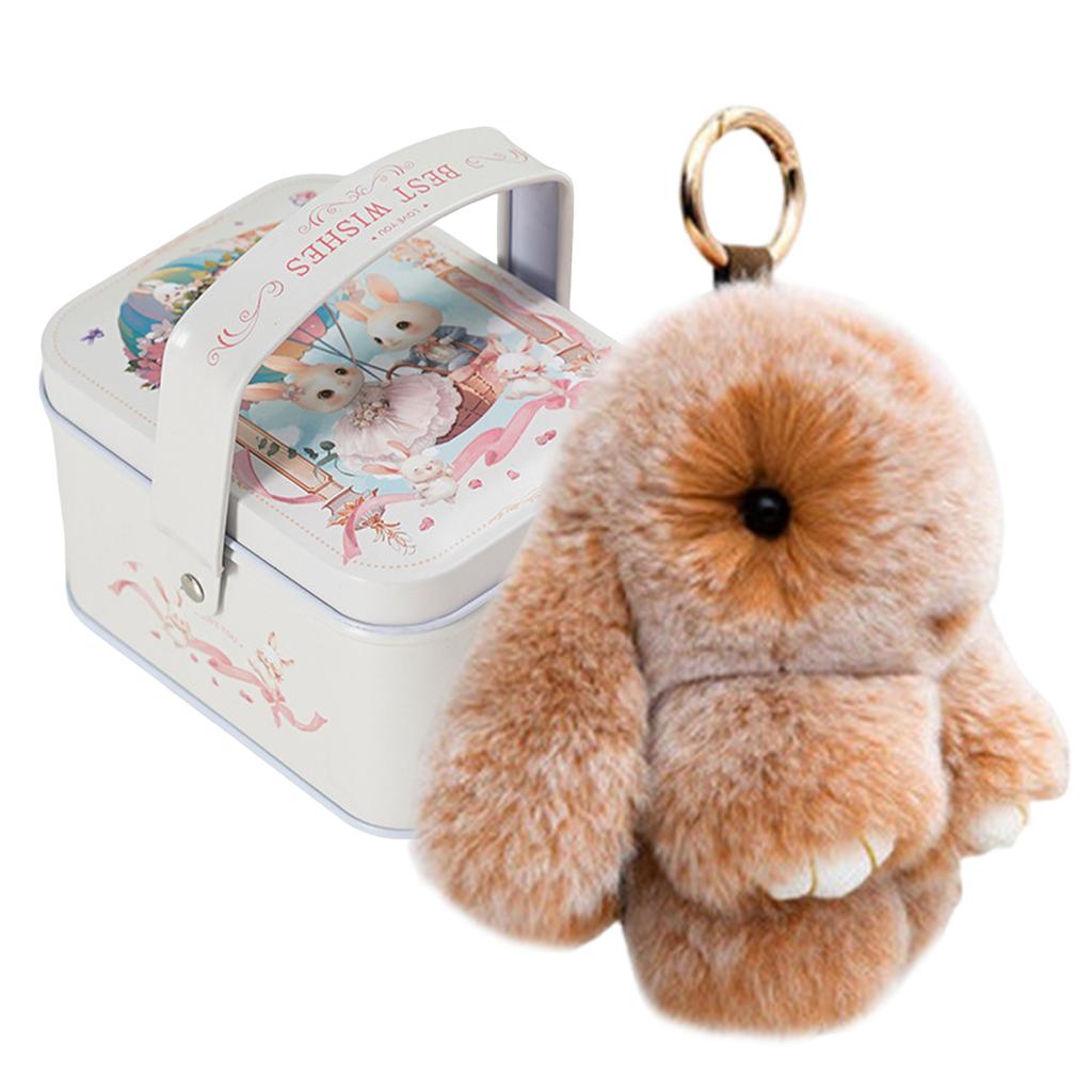 15cm Fluffy Bunny Keychain Rabbit Fur Keychain Women Bag Car Key Chain Pendant Decoration Jewelry Bags Hangings Accessories Gift