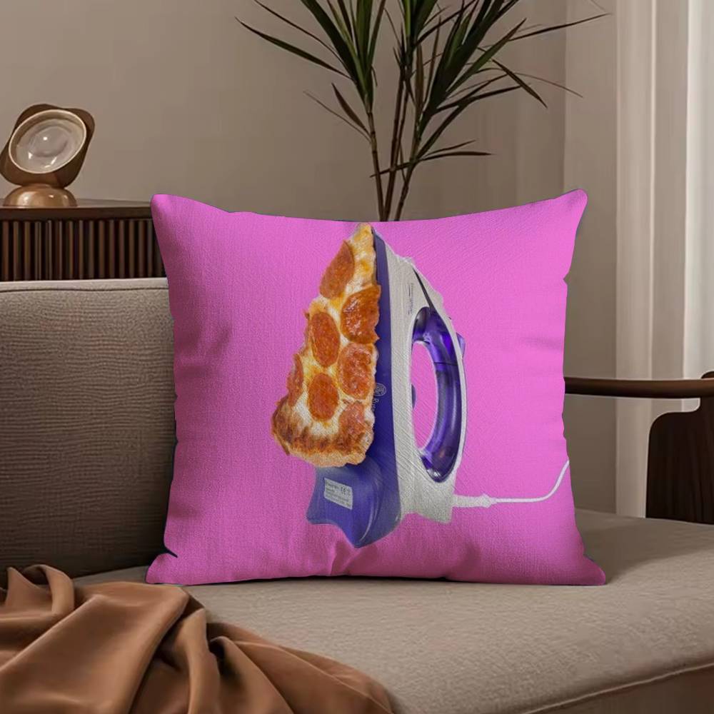 Food Fruit Print Creative Pillow Case Anti-dustmite Pillowcase Invisible Zipper Silky Short Plush Sofa Cushion Cover