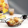 Iron Art Pommes Frites Korb Geschirr Snack Teller Gebratenes Huhn Aufbewahrungskorb Küche Haushalt Kreativer Zwei-Ohr-Snack Teller