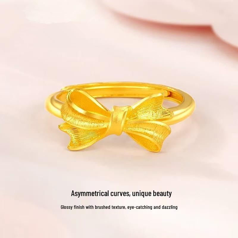 Exquisite Bow Ring: Adjustable, Versatile, Simple Elegance for Women Adjustable Size