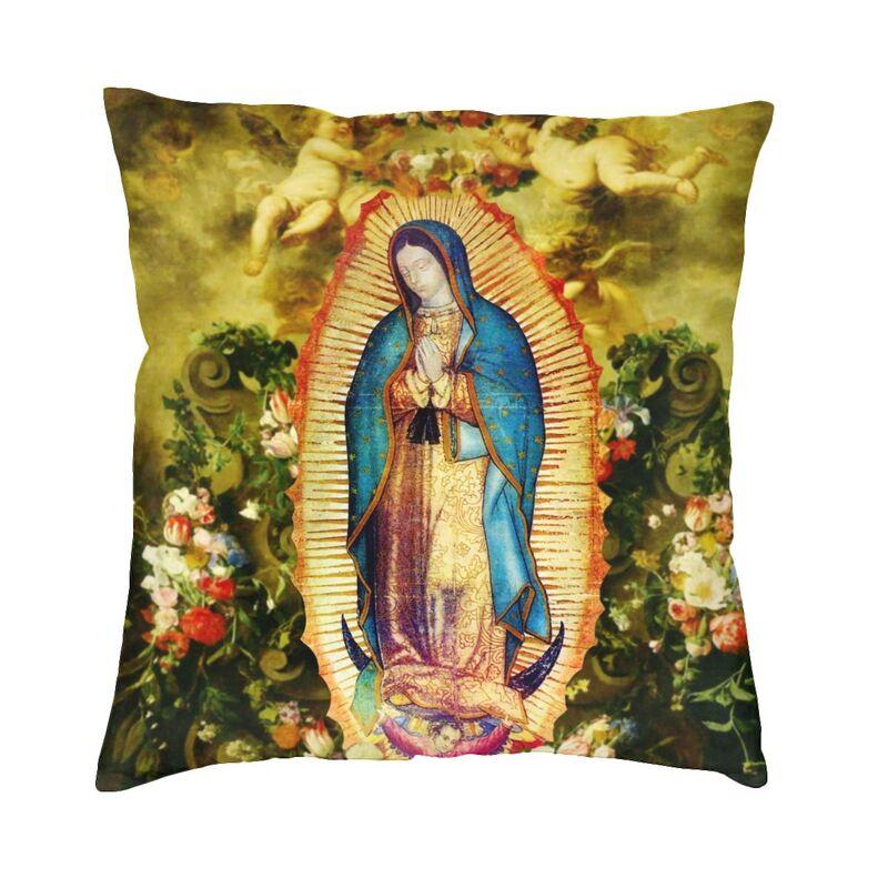 Virgin Of Guadalupe Square Pillow Cover Home Decorative Mexico Catholic Virgin Mary Cushion Cover Throw Pillow for Car Printing