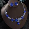 Floral Alloy Necklace Earring Set Women Elegant Wedding Party Jewelry Gold Tone Design
