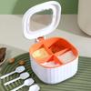 Condiment Serving Tray Visible Seasoning Container With 4 Compartments Large-Capacity With Handle Multi-Functional For