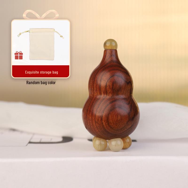 Purple Sandalwood Red Rose Gua Sha Stick: Compact Chubby Gourd Eye Massager with Small Lotus Head for Facial Massage.