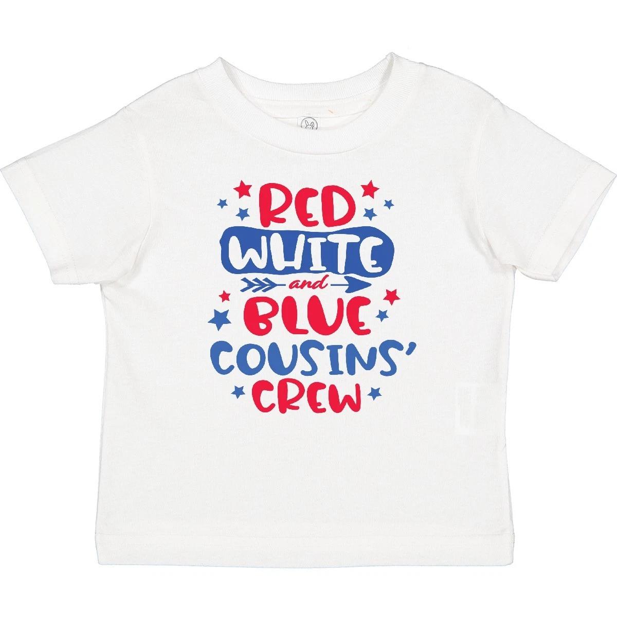 

Inktastic Cousins Crew Red White And Blue 4th Of July Baby kids boys T-Shirt Fourth Kids 120