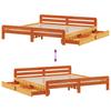 Solid Wood Bed Without Mattress Wax Brown 180x200 Cm Pine Wood