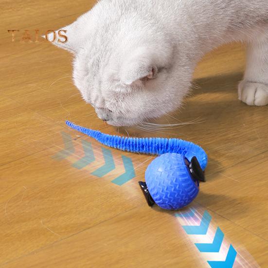 Interaktives Katzen-Rollball-Spielzeug, durch Berührungsbewegung aktivierter Smart Ball mit 3 Modi, über USB wiederaufladbar, automatisch bewegliches Ballspielzeug für Katzen im Innen- und Außenbereich