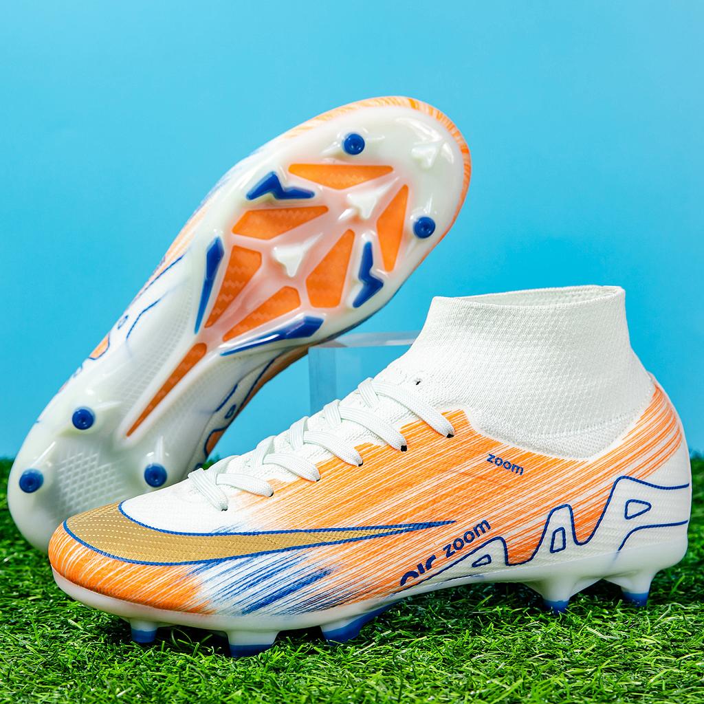 New Men High-top Football Boots Grass Cleats Non-Slip Soccer Shoes Futsal Sneakers High-quality Match Indoor -selling Outdoor