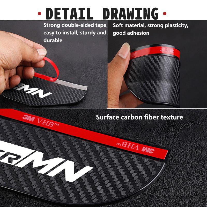 2PCS Car Rearview Mirror Rain Eyebrow Sticker Auto Accessories For Toyota Camry Highlander C-HR Hilux Vios Rav4 Prius Yaris TRD
