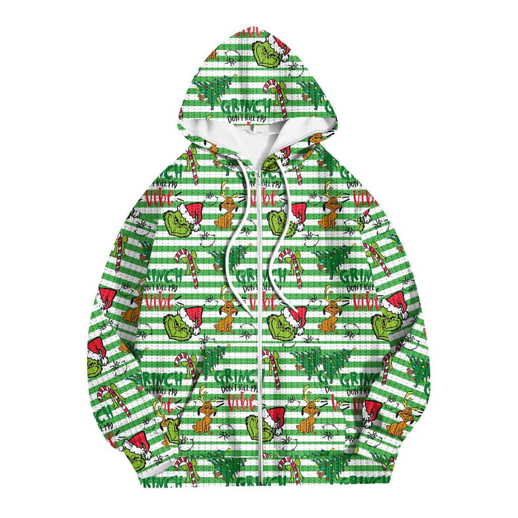 Women's Fashion Jacket Casual Printed Long-sleeved Hooded Cardigan Sweatshirts