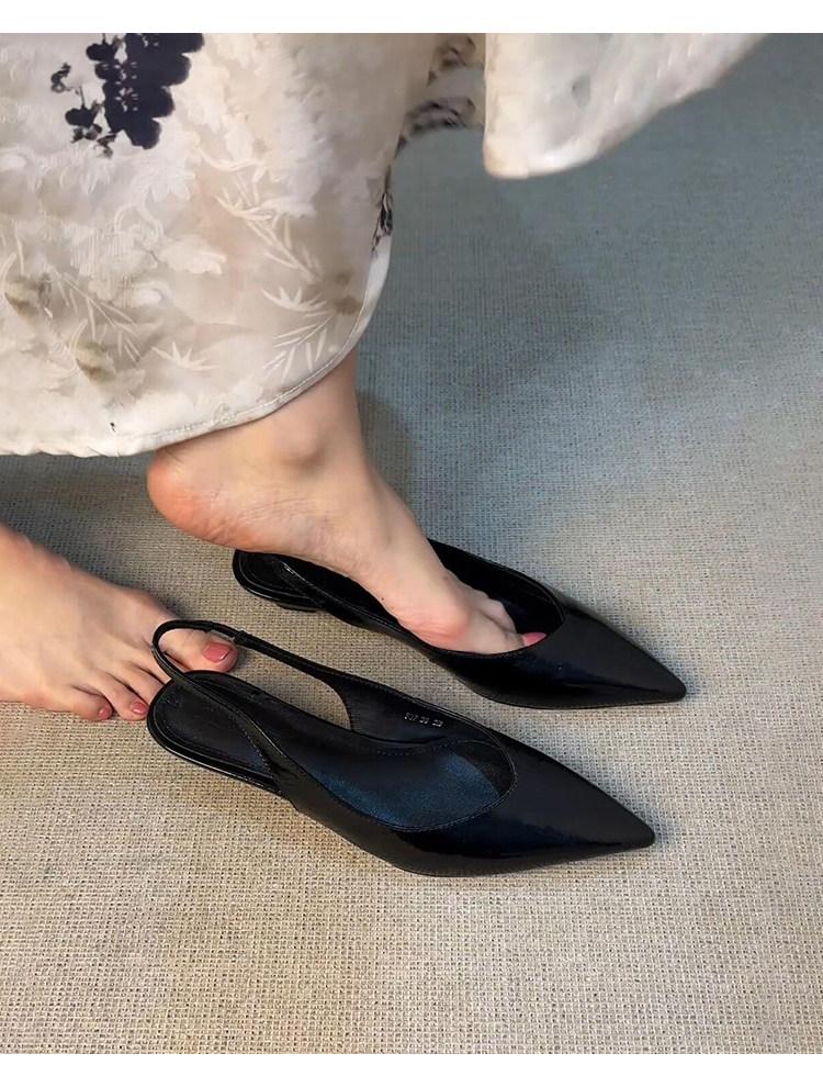 

Модные французские туфли на небольшом каблуке, красные женские туфли и сандалии нового летнего стиля 2025 года сверху 40