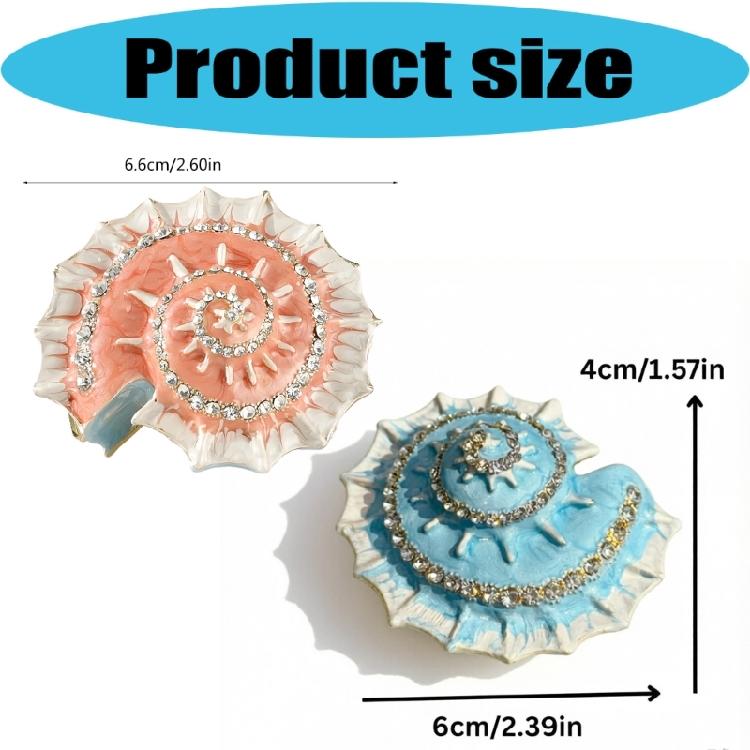 Decorative Tabletop Jewelry Holder Shell Box, Alloy Enamel Finish for Ring Earring Pendant Storage On Vanity Dressers