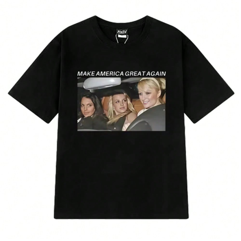 Summer New In Britney Make America Great Again T Shirt 2025 unisex Wounisex  Y2k Casual Short Sleeve T-Shirts Unisex Cotton Tops S разноцветный