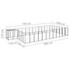 VidaXL Chenil Noir 22,99 m² Acier Enclos pour Chiots Cage Chiens Extérieur 3082216
