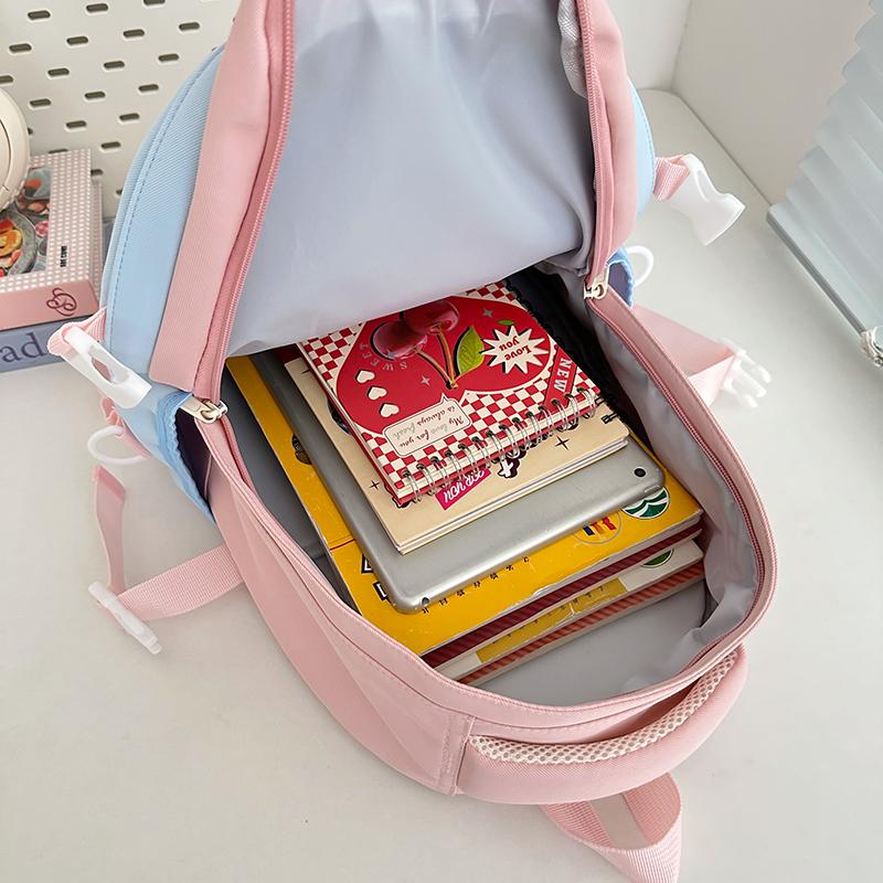 Student Schoolbag Women's Contrast Color Backpack Children's Backpack for Girls