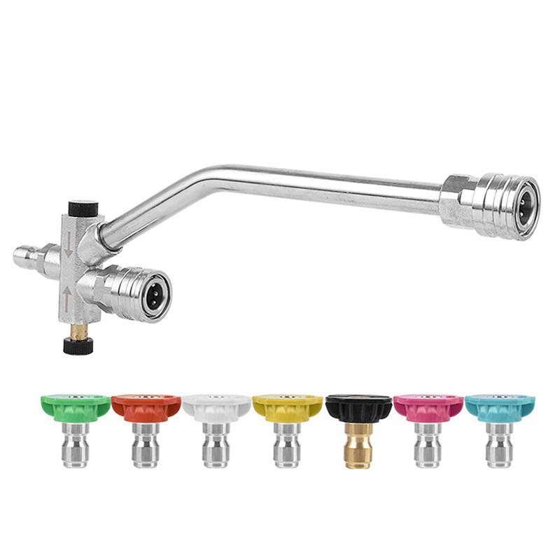 Basınçlı Yıkama Makinesi Çift Bağlantılı Uzatma Çubuğu Aleti 1/4" Hızlı Bağlantı Anahtarı Çift Uçlu Aparat Köpük Püskürtücü ve Püskürtme Nozulu İçin