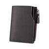 Men Short Card Wallet Slim Tri-fold Wallet Large Capacity Card Holder Cash Wallet with ID Window Zipper Coin Pocket Gift for Father Husband