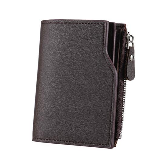 Men Short Card Wallet Large Capacity Card Slim Tri-fold Wallet Holder Cash Wallet