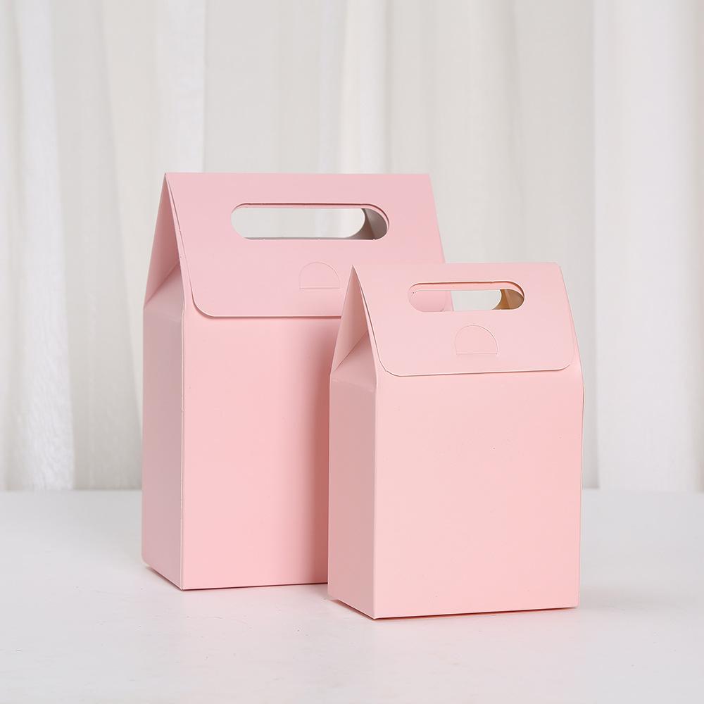 6/10pcs Recycled Cardboard Party Favor Paper Gift Bags for Birthday Party Cookies Pastries Small Business Packing