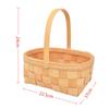 Woven Wooden Basket with Handle Eco-Friendly Portable Picnic Snack Carrier for Camping Outings Gifts Fruits Vegetables Storage