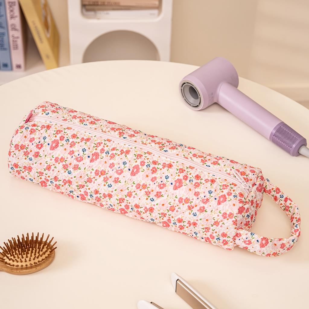 Cute Cartoon Hair Dryer Storage Bag, Multi-Functional Dustproof Travel Toiletry Bag for Curling Irons