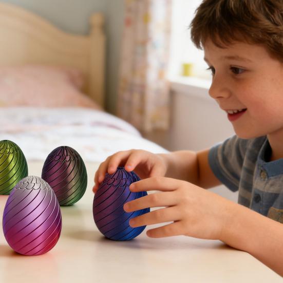 Huevo Giratorio Divertido Huevo de Pascua Espiral Impreso en 3D Figura Juguete Giratorio para Adultos Alivio del Estrés y la Ansiedad