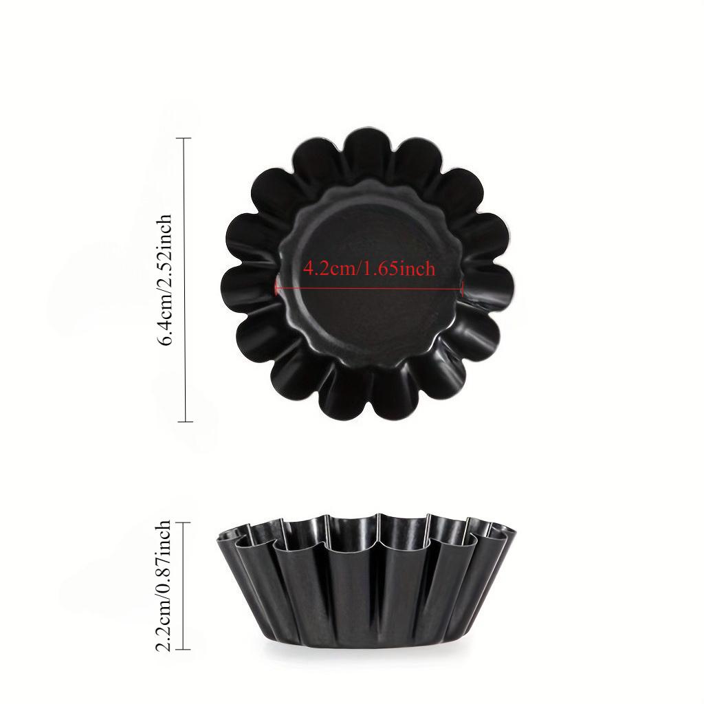 12 KS Formička na vaječné tartaletky z uhlíkové oceli Zesílená Květinová Forma na dorty Sušenky Nepřilnavá Forma na koláče Pizzu Košíček Rýhovaný Muffinek
