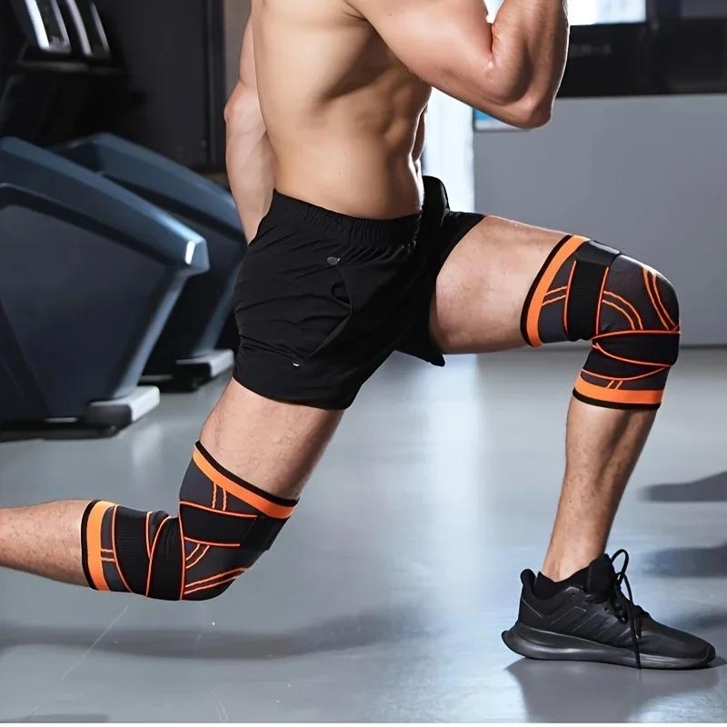 1PC Sports Knee Pad Men Pressurized Elastic Knee Pad Support Fitness Gear Basketball Volleyball Brace Tennis Cycling Protector