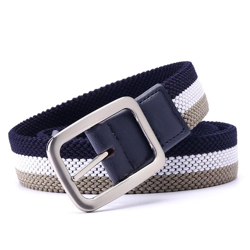 Belt Braided Elastic Belt Men'S Belt Simple Pin Buckle Color Matching Men'S Belt